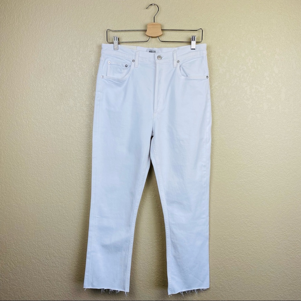 Agolde Riley White Straight Leg Jeans - Picture 3 of 9